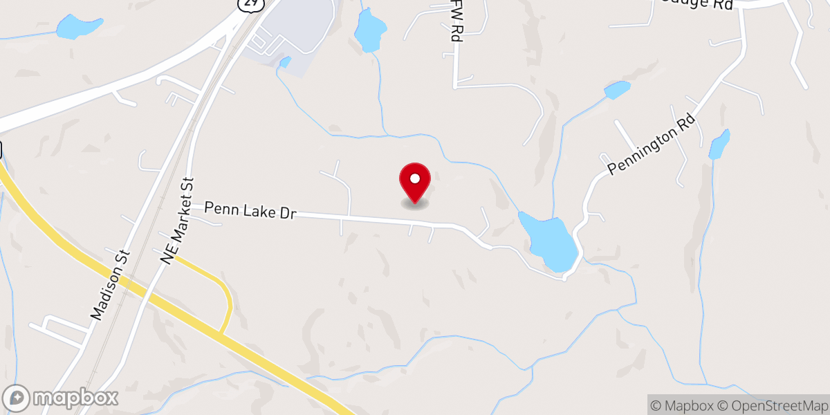 Map showing location of Piedmont Baptist Church