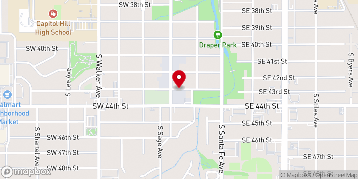 Map showing location of Mount Zion Apostolic Temple