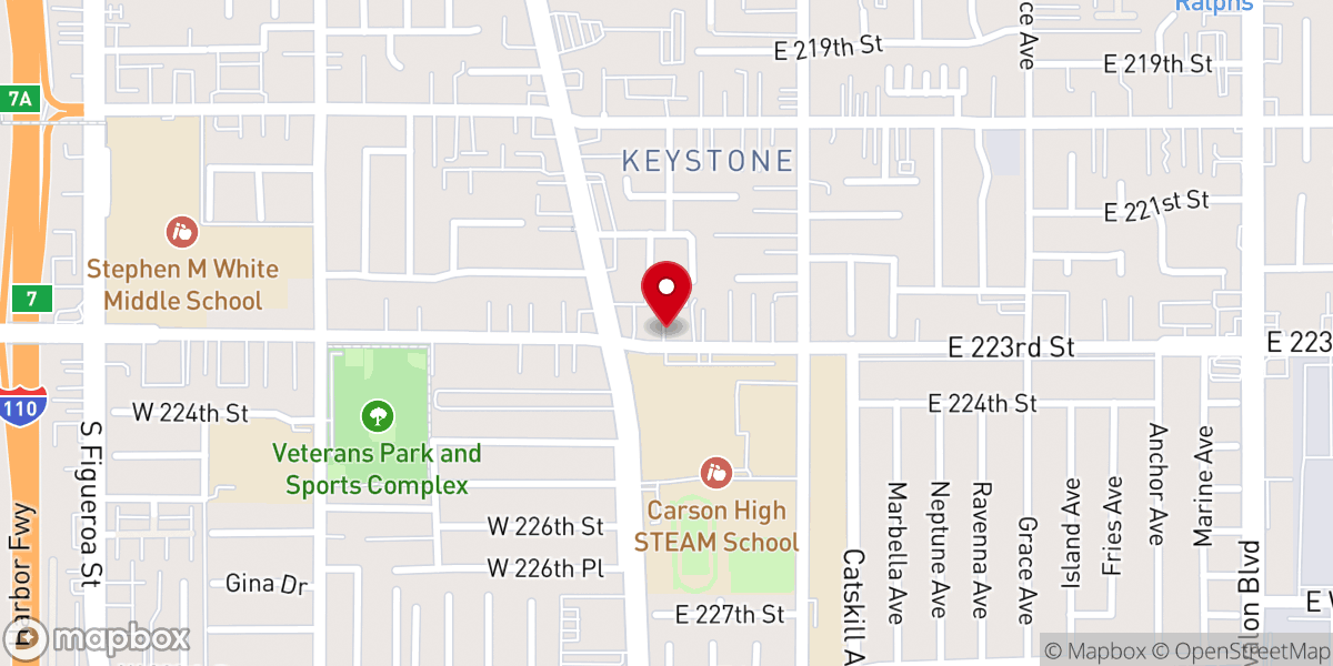 Map showing location of Carson Hope Chapel Foursquare Church