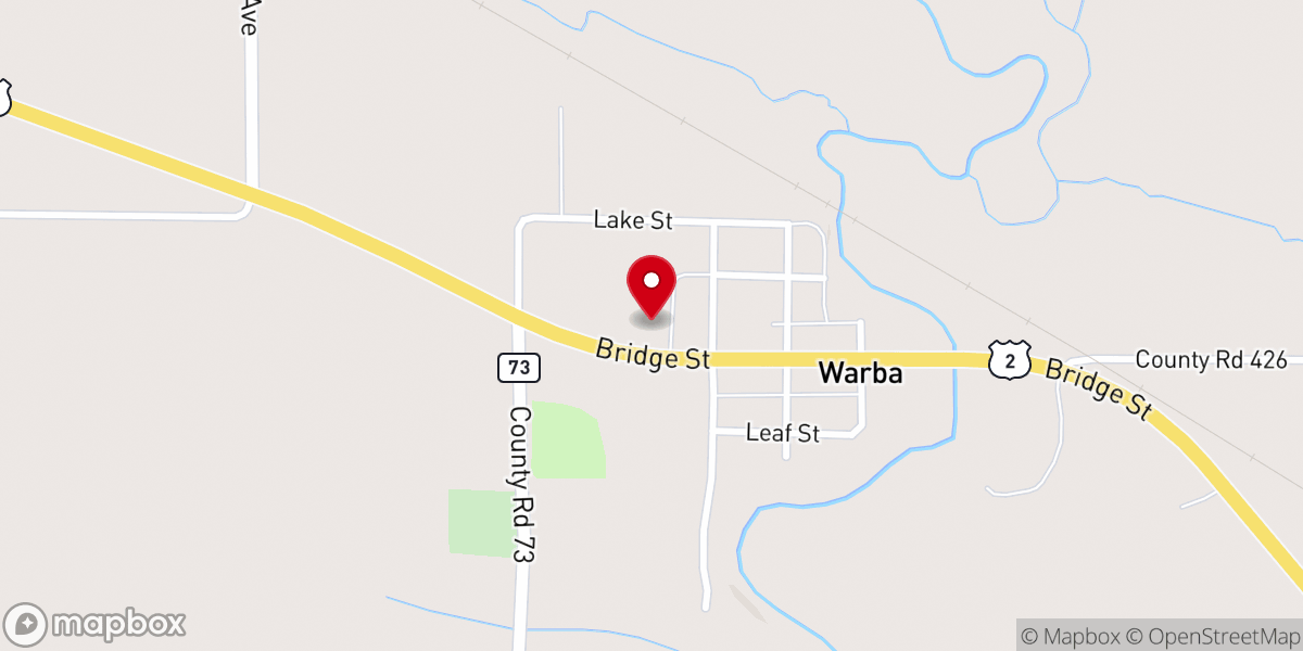 Map showing location of Bethel Lutheran Church