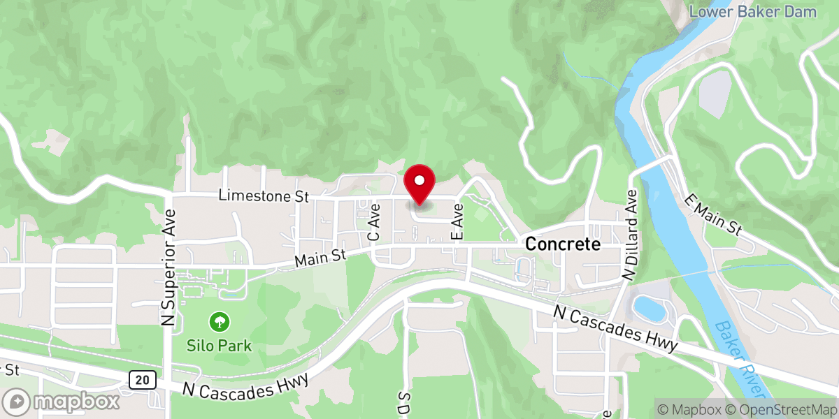 Map showing location of Concrete Community Bible Church