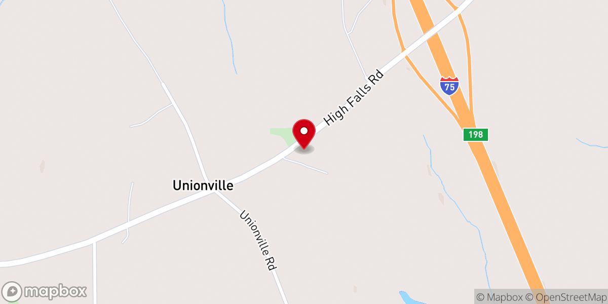 Map showing location of Unionville United Methodist Church