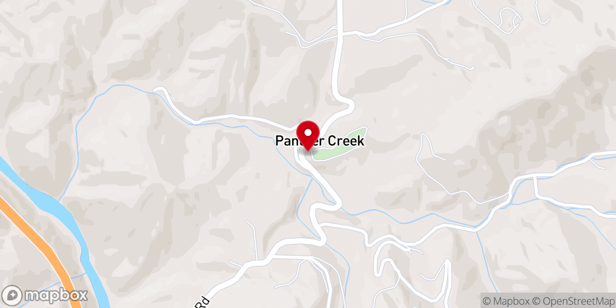Map showing location of Panther Creek Baptist Church