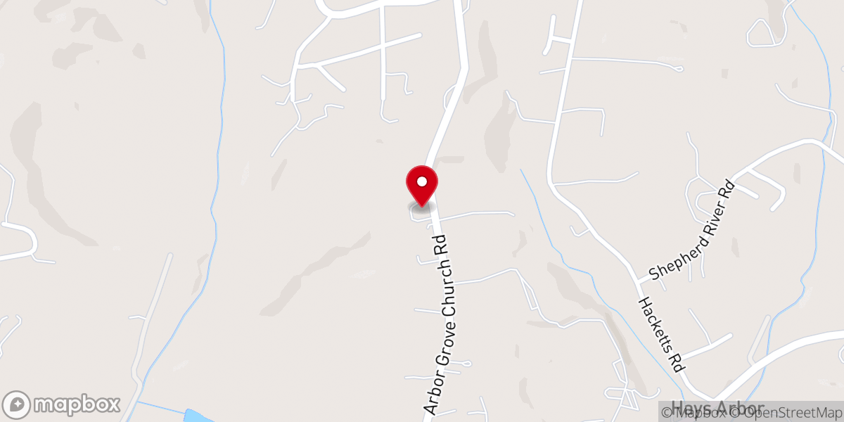 Map showing location of Arbor Grove Methodist Church