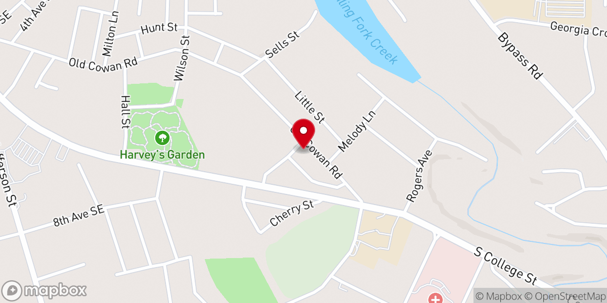 Map showing location of Calvary Baptist Church