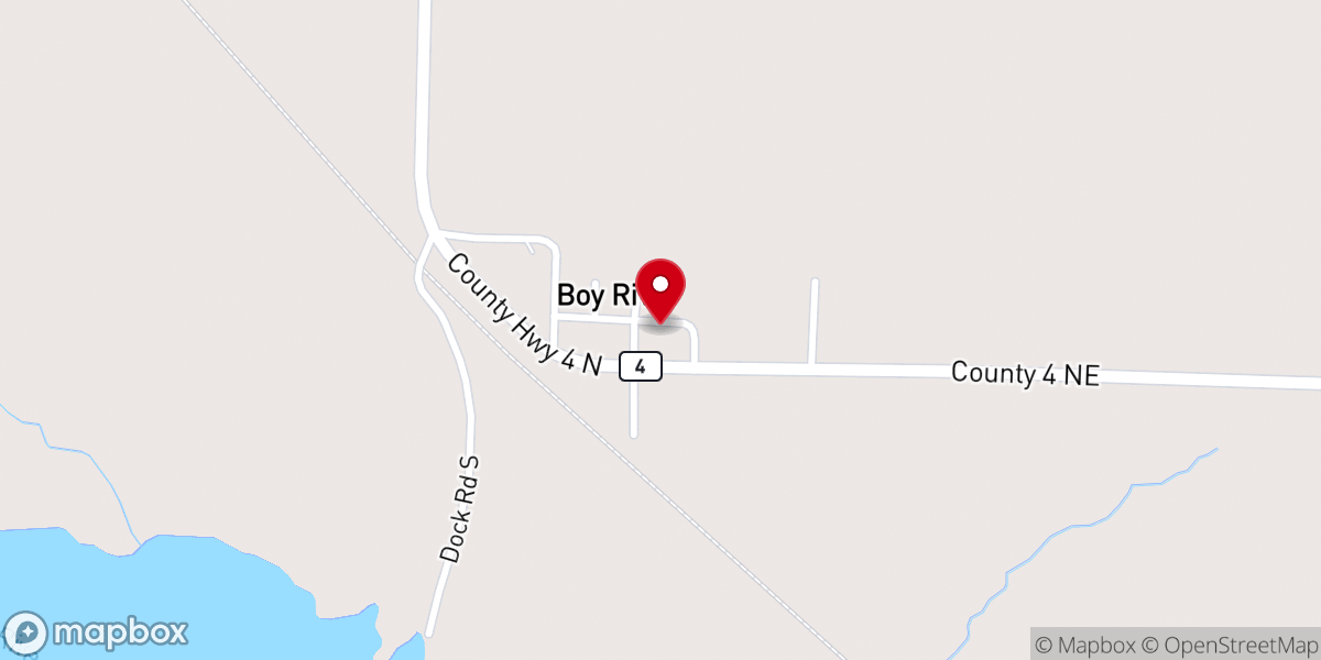 Map showing location of Boy River Log Chapel