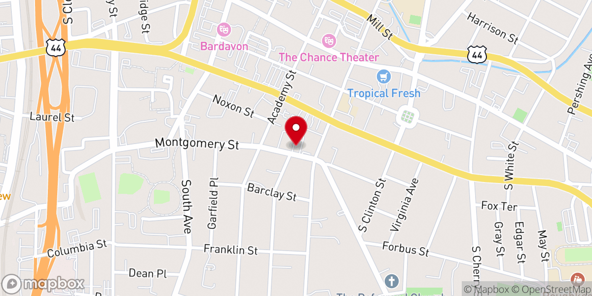Map showing location of Mid-Hudson Church of Christ