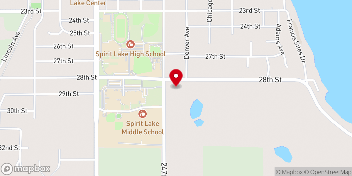 Map showing location of CrossWinds Church