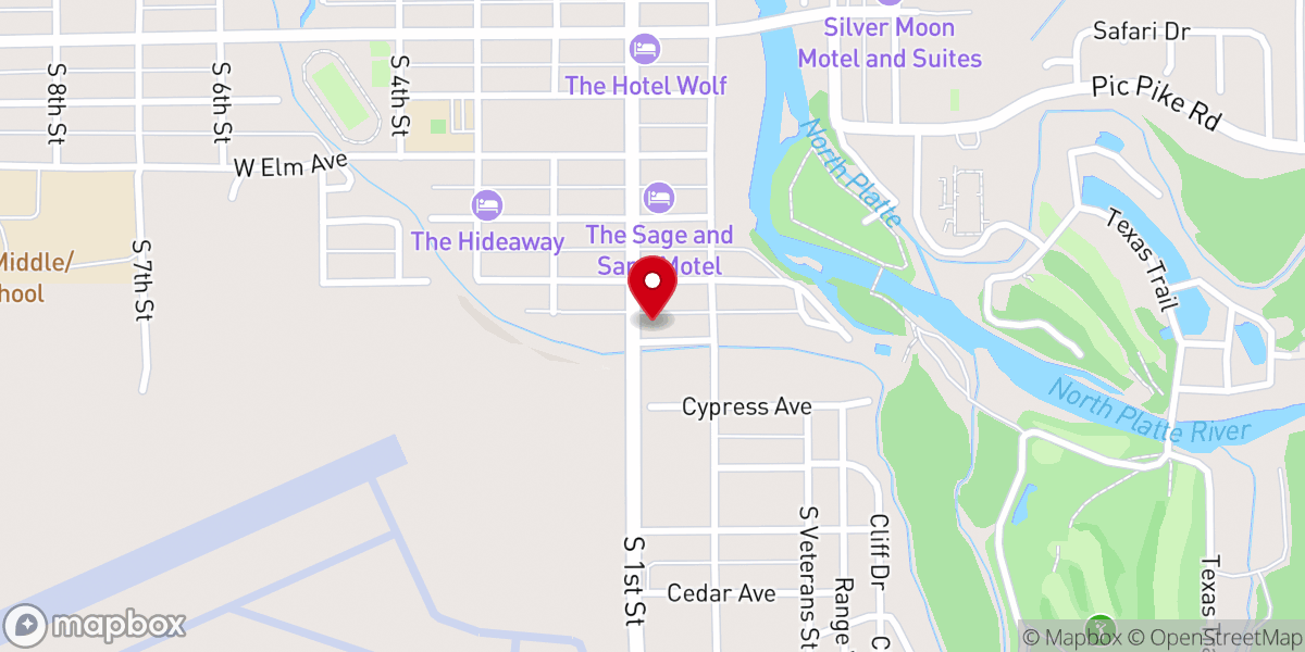 Map showing location of Platte Valley Lutheran Church