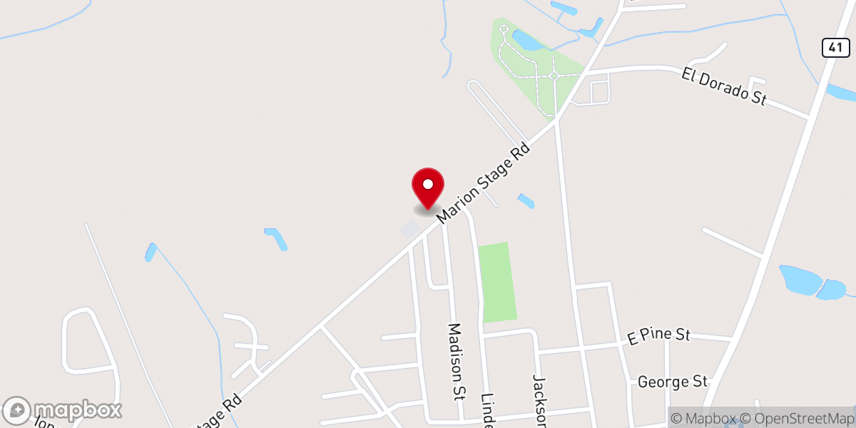 Map showing location of Fairpoint Free Will Baptist Church