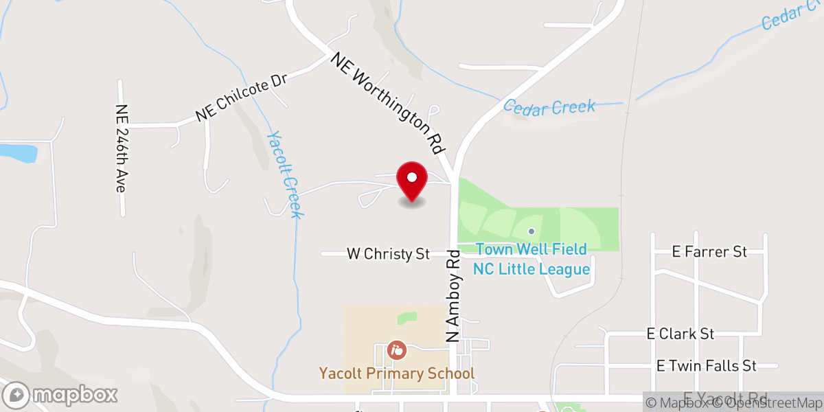 Map showing location of Yacolt Community Church