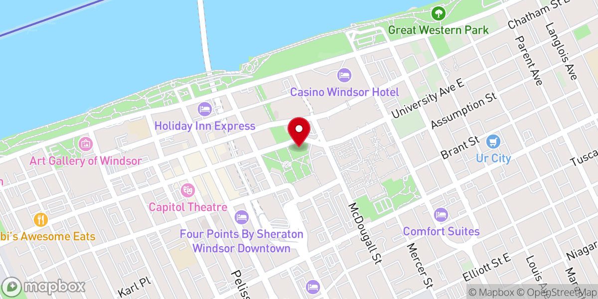 Map showing location of All Saints' Anglican Church