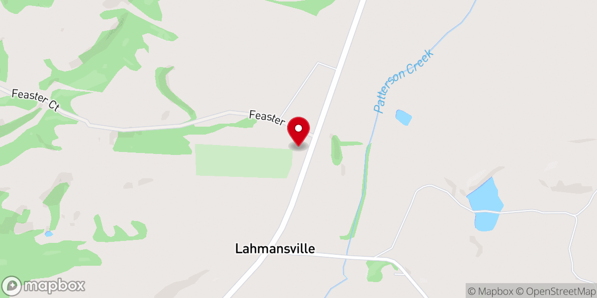 Map showing location of Lahmansville United Methodist Church