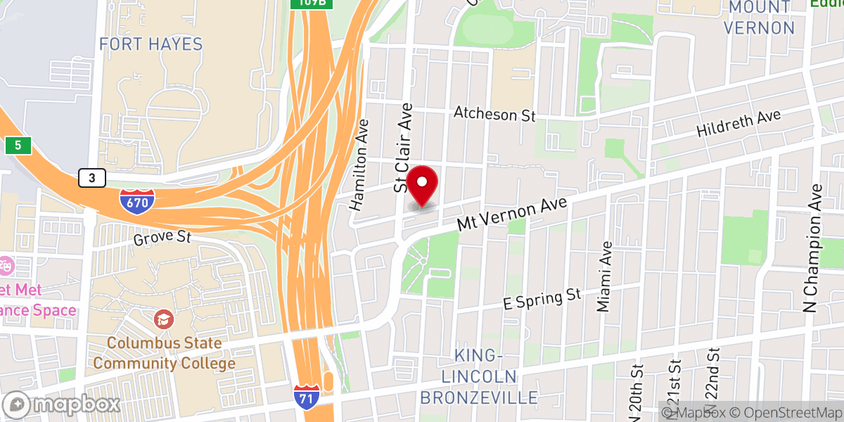 Map showing location of Emmanuel Tabernacle Baptist Church