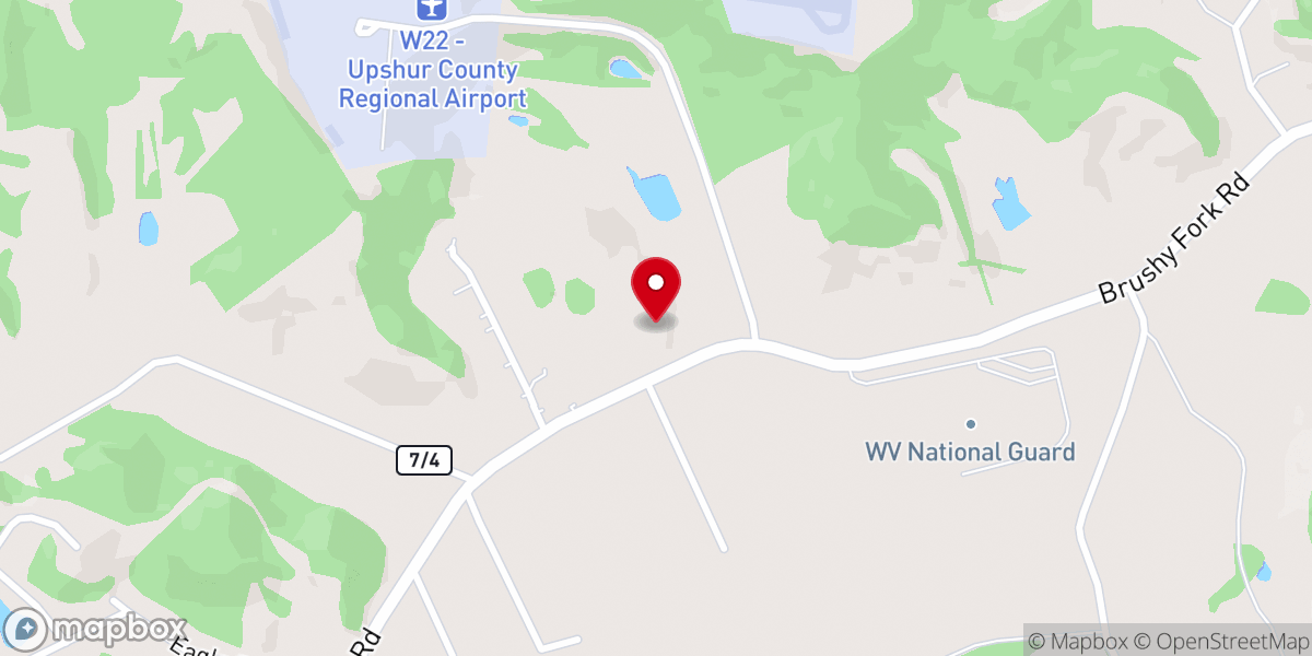Map showing location of Buckhannon Seventh-Day Adventist Church