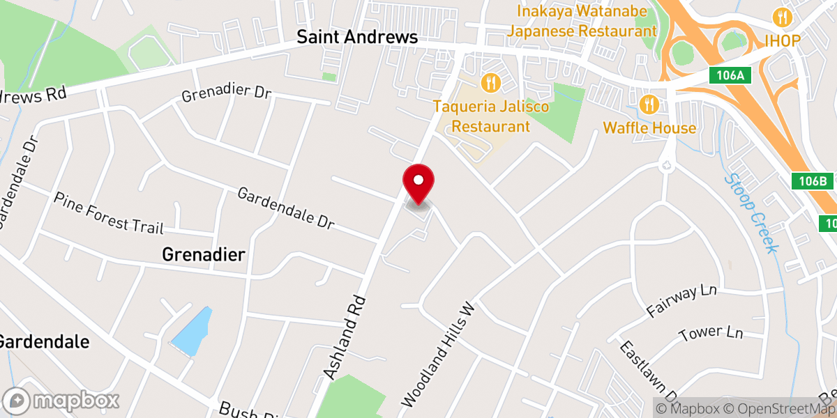 Map showing location of Woodland Hills Community Church