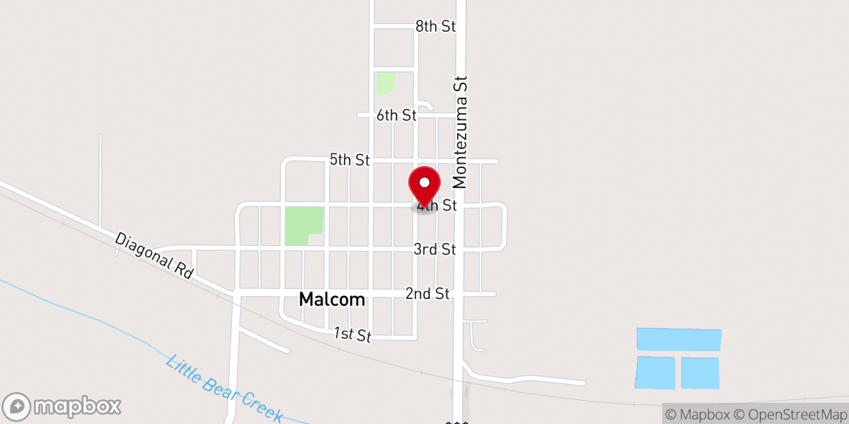 Map showing location of United Methodist Church-Malcom Food Pantry