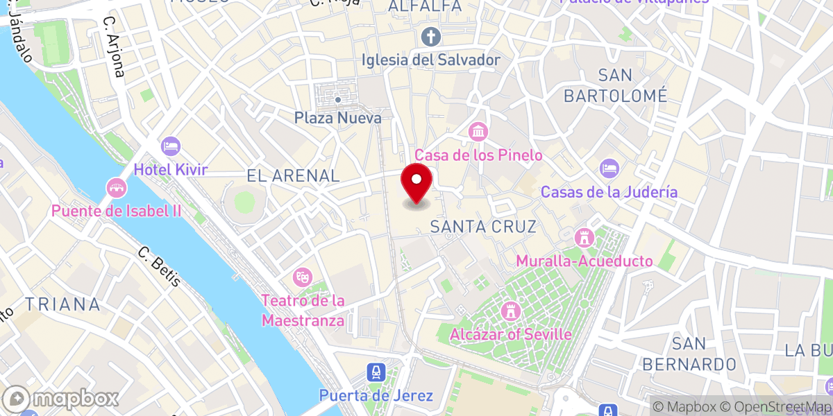 Map showing location of Catedral de Sevilla