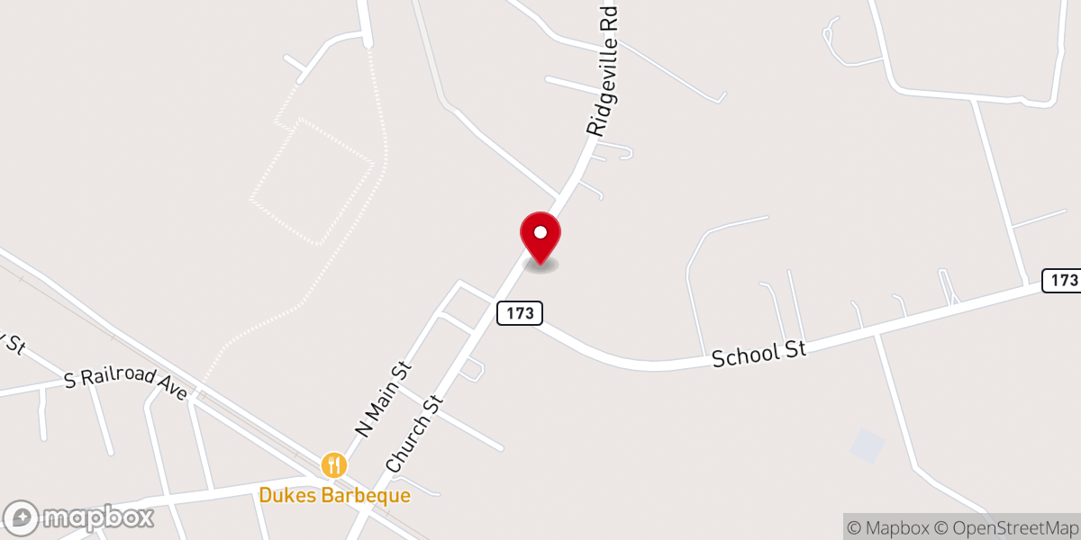 Map showing location of Ridgeville playground and tennis courts