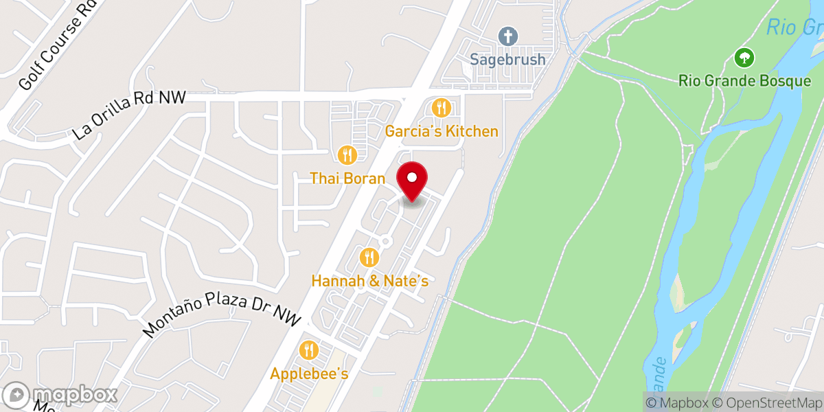 Map showing location of New Life Baptist Church Albuquerque
