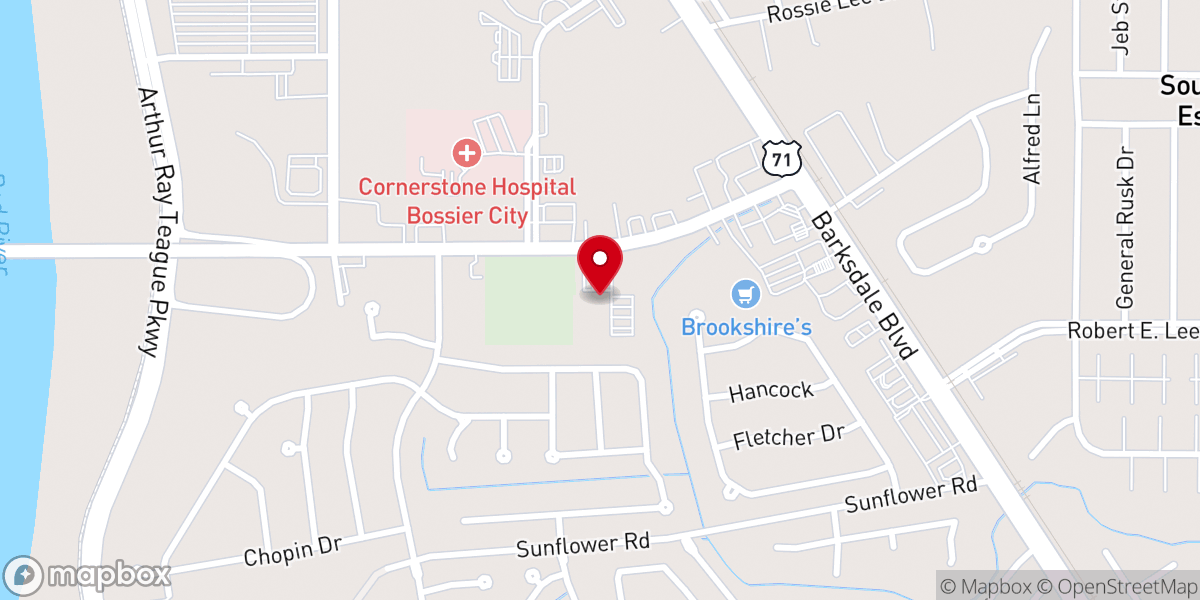 Map showing location of Barksdale Baptist Church