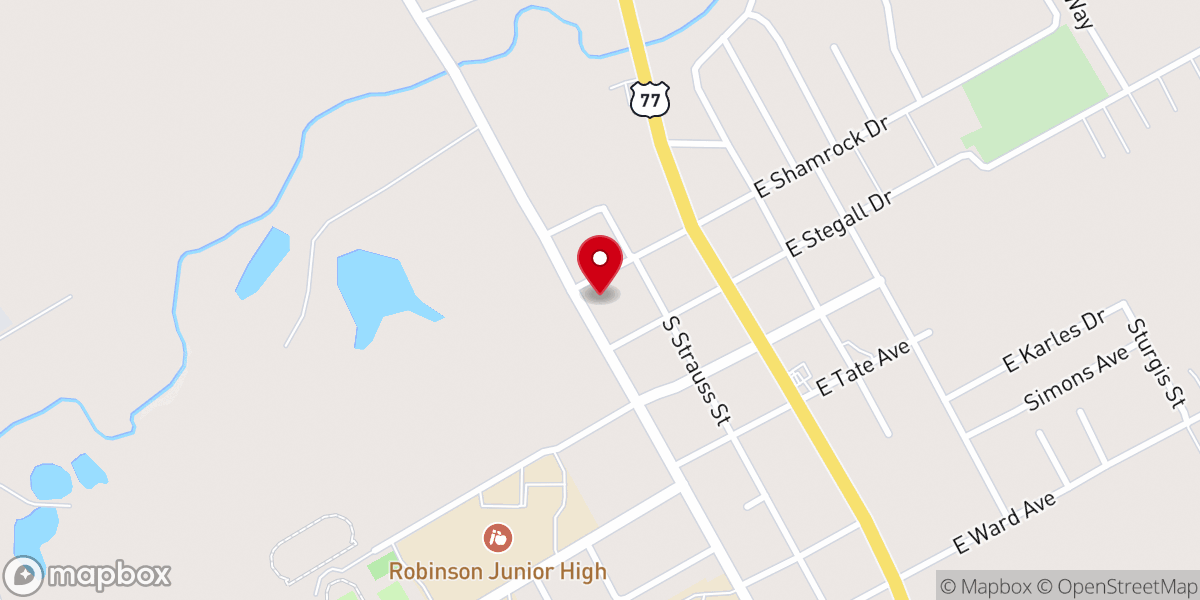 Map showing location of Bethel Methodist Church of Robinson