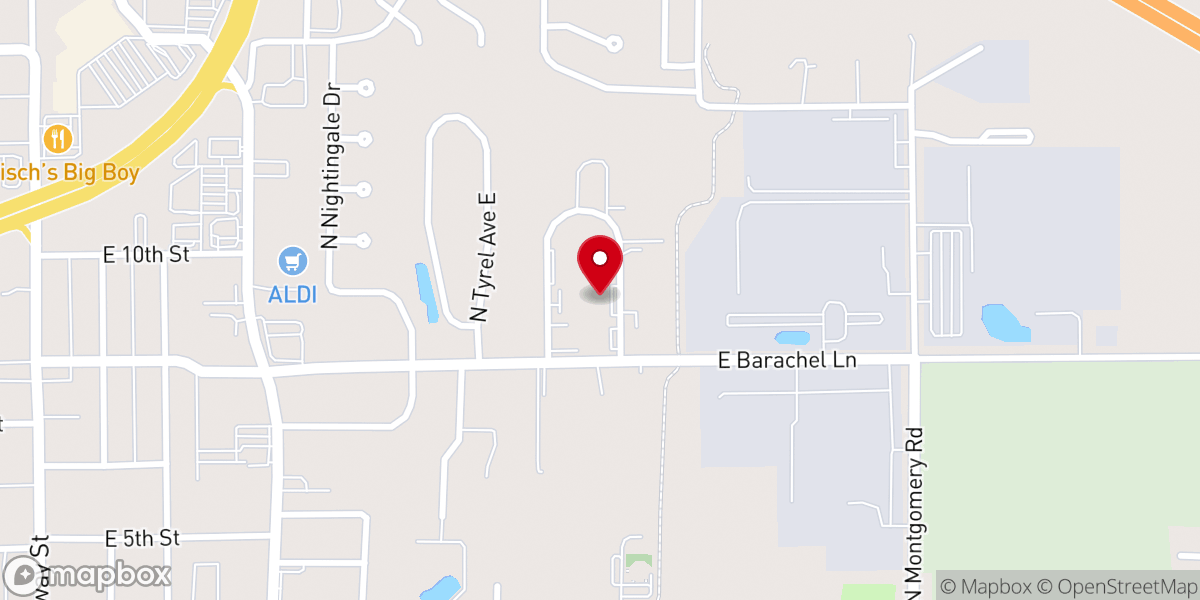 Map showing location of The Rock Bible Church