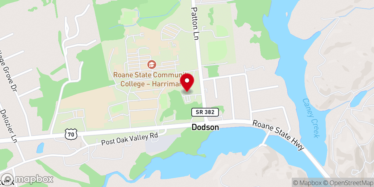 Map showing location of Roane Community Seventh-day Adventist Church