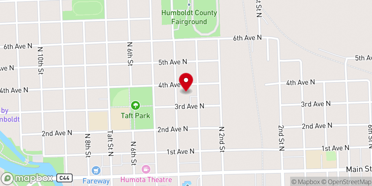 Map showing location of St Mary's Catholic Church