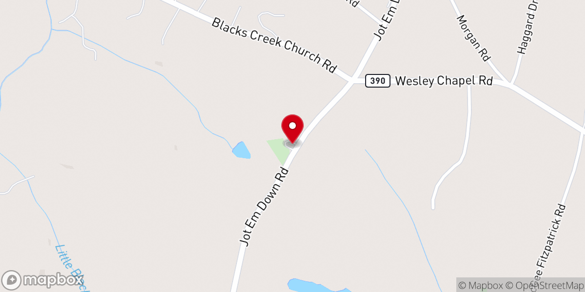 Map showing location of Galilee Holiness Church