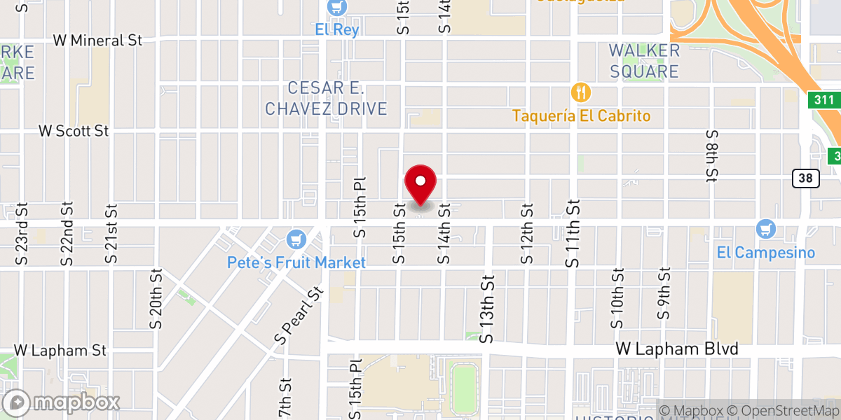 Map showing location of Iglesia de Dios Pentecostal M.I.