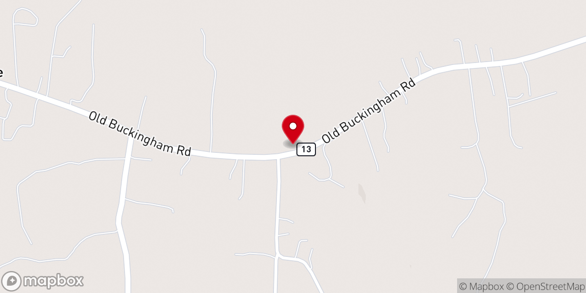 Map showing location of Center Union Baptist Church