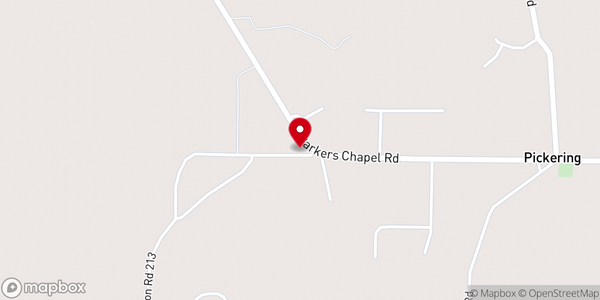 Map showing location of Bethel Chapel Assembly of God Church