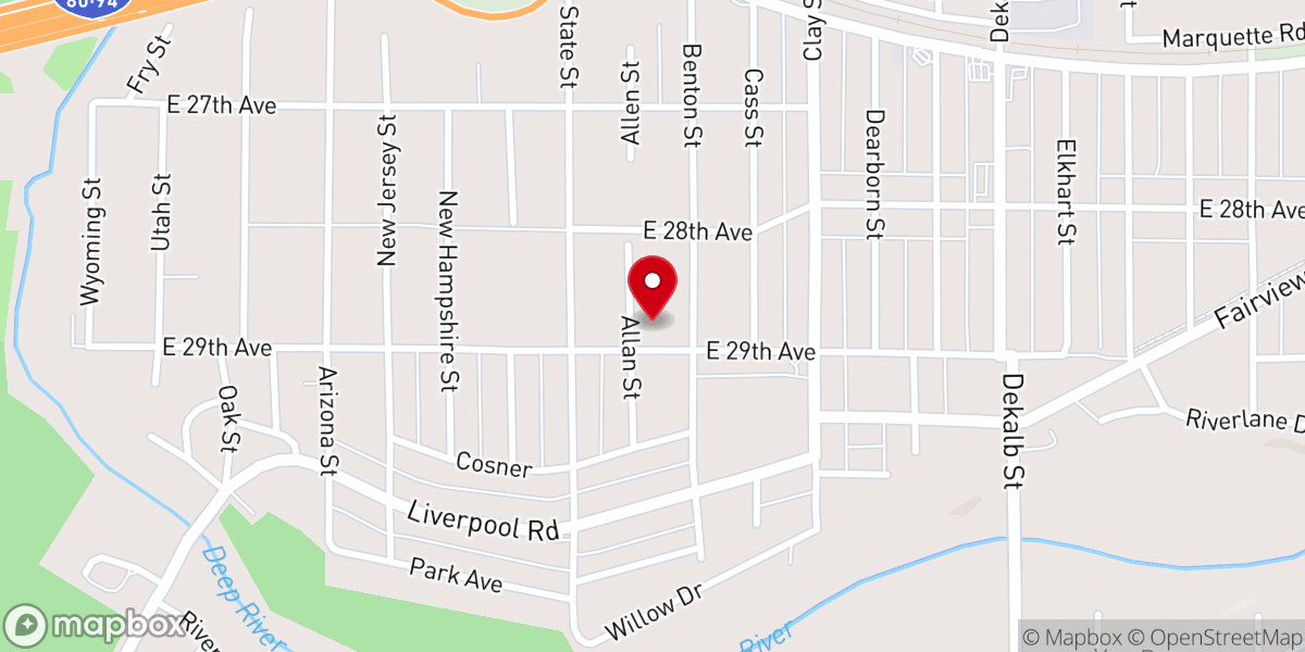 Map showing location of The Sonrise Baptist Church