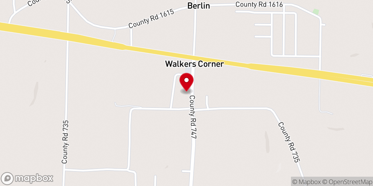 Map showing location of Berlin Baptist Church