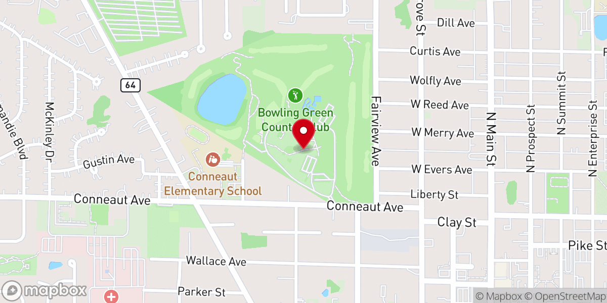 Map showing location of Bowling Green City Park
