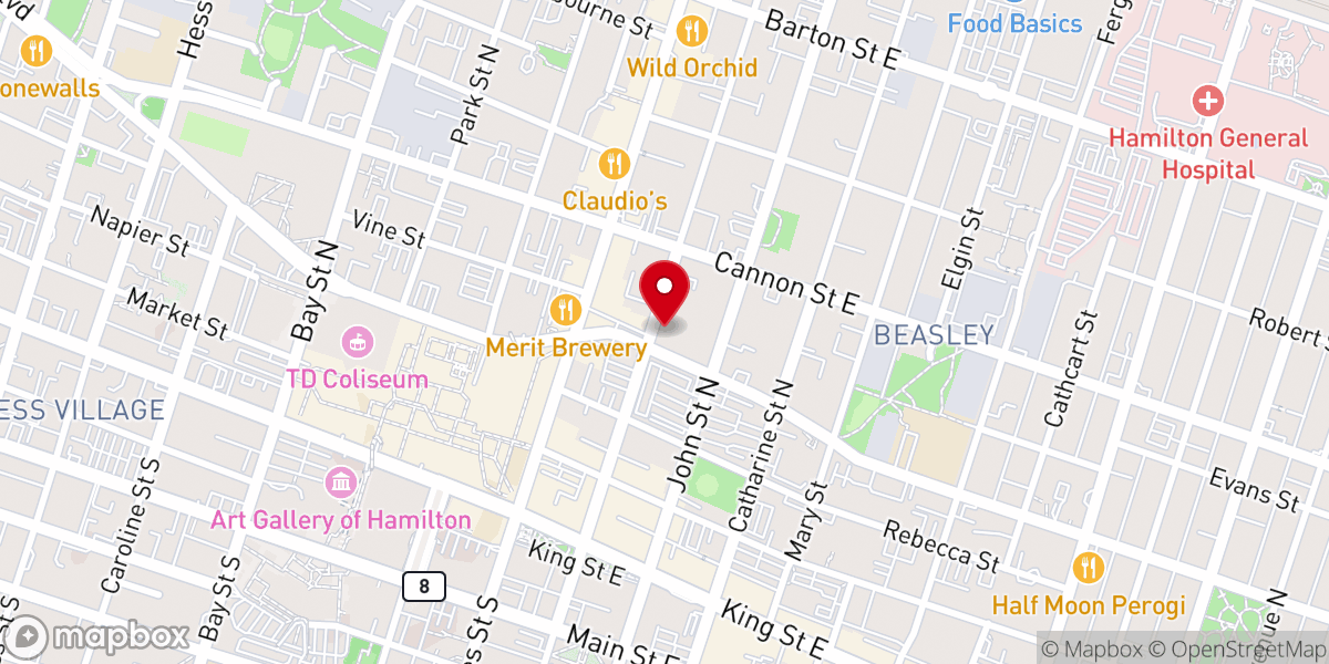 Map showing location of Trinity Lutheran Church
