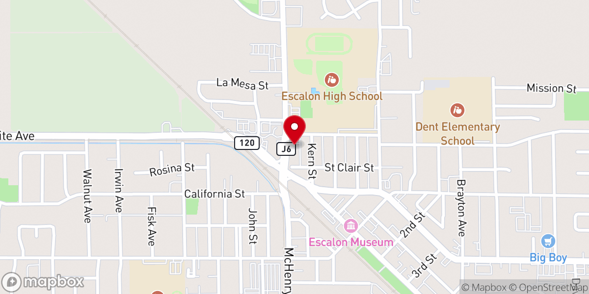 Map showing location of Escalon Youth Center