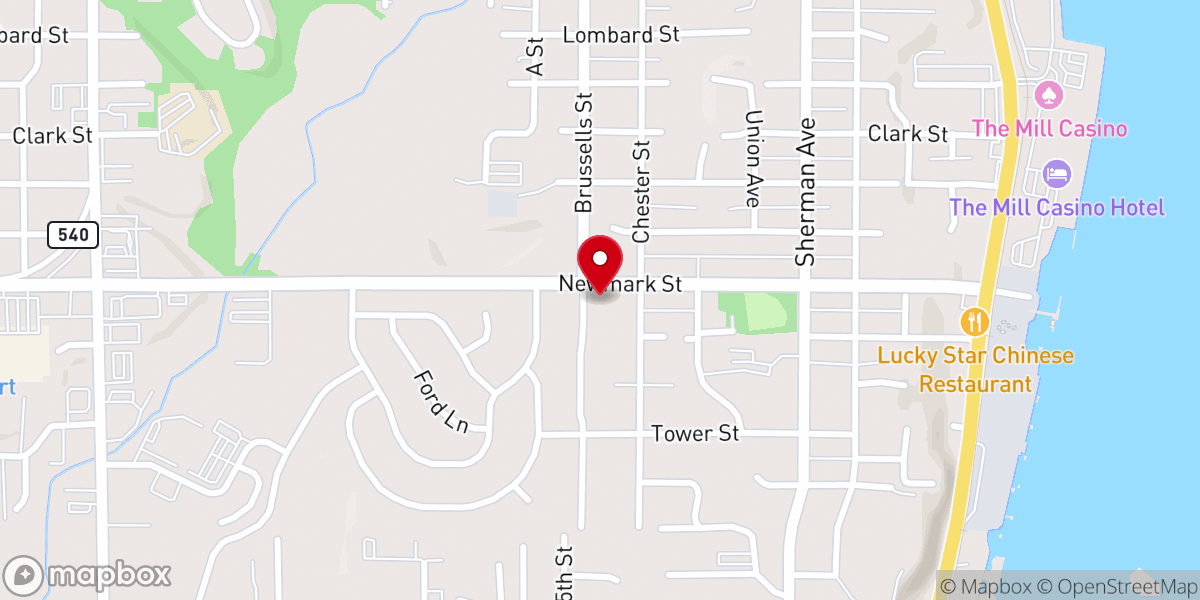 Map showing location of Church of God of North Bend