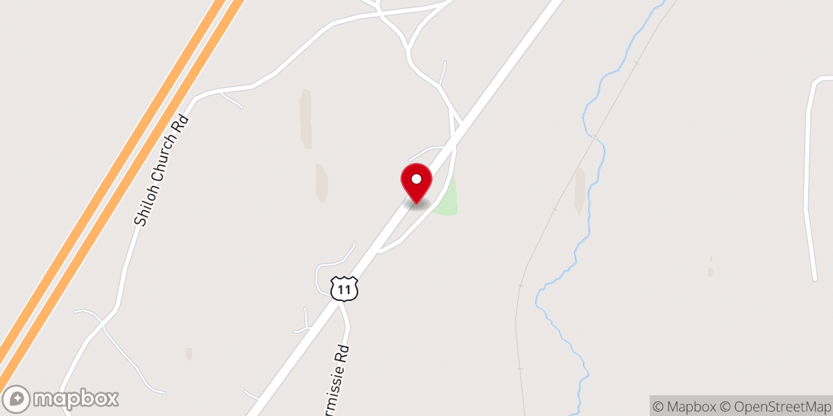 Map showing location of Mount Pleasant Church