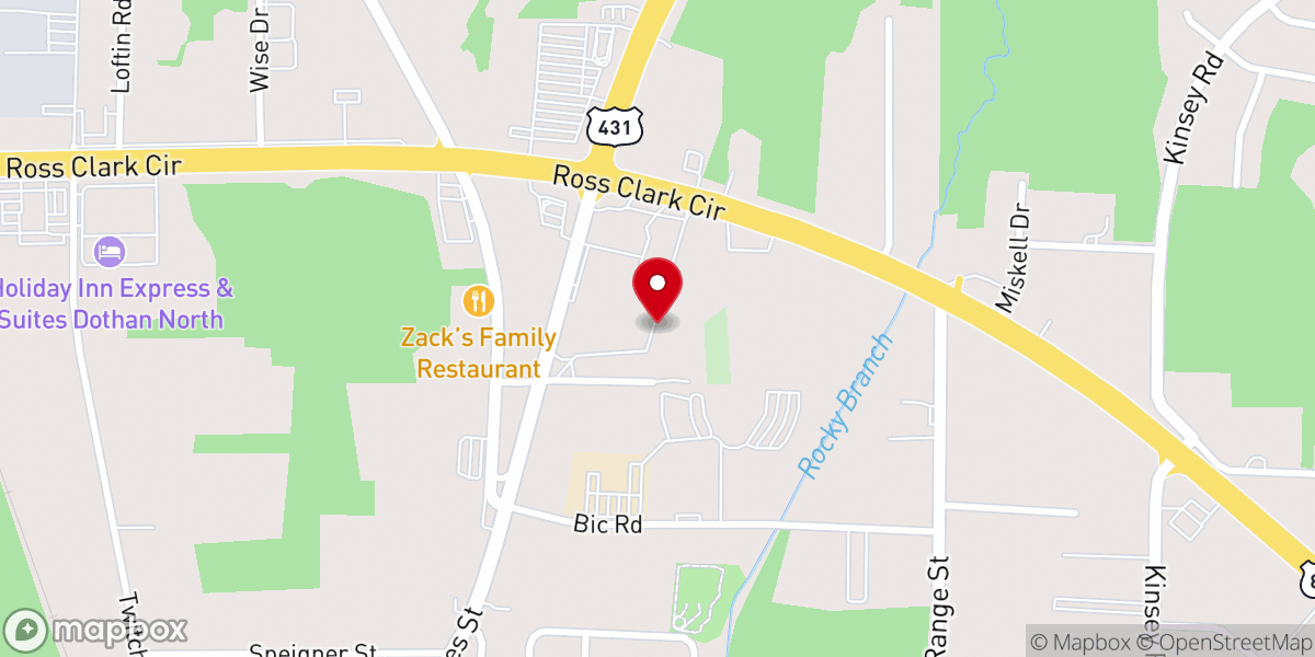 Map showing location of Destiny Church Dothan