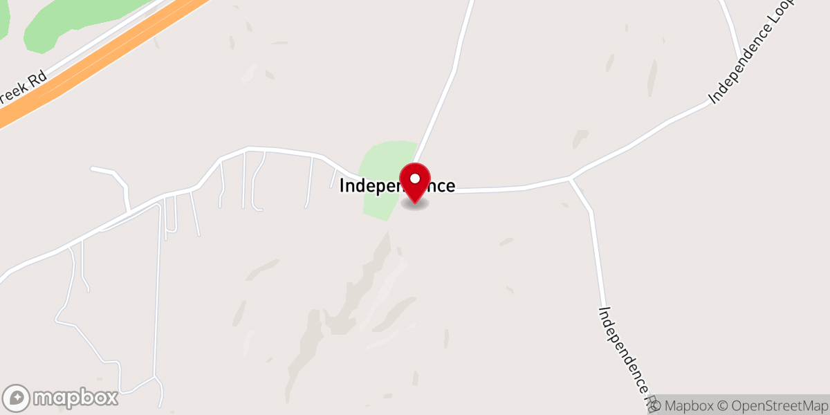 Map showing location of Independence Church