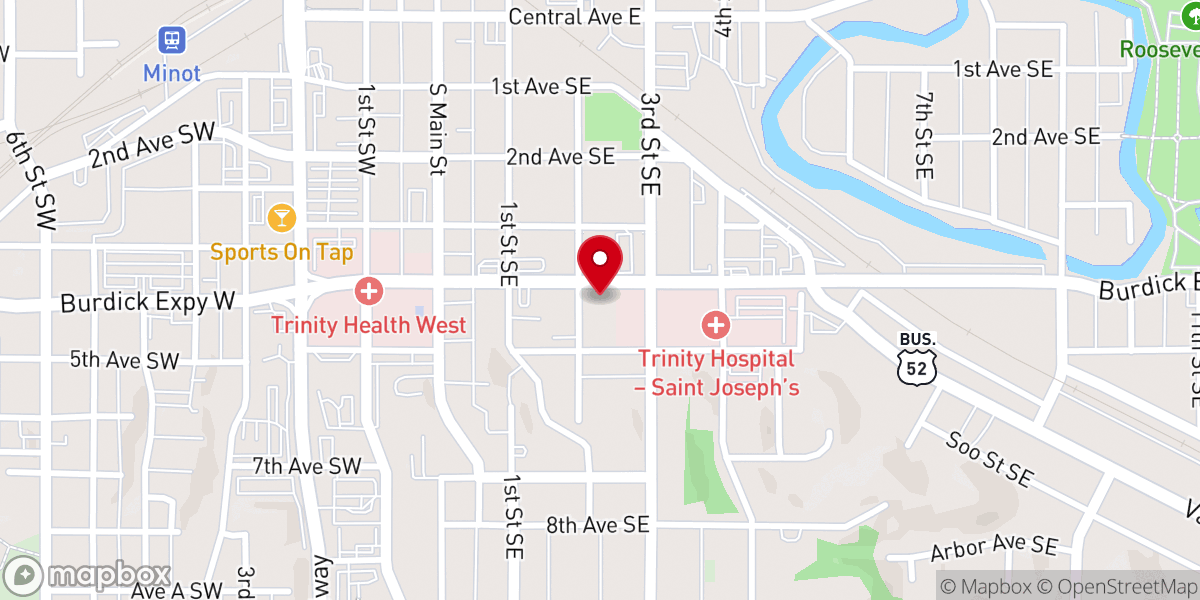 Map showing location of St. Paul's Lutheran Church