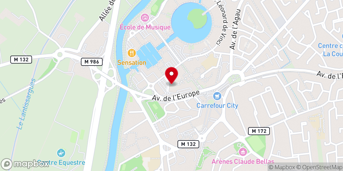Map showing location of Église Saint-Bernard de Lattes