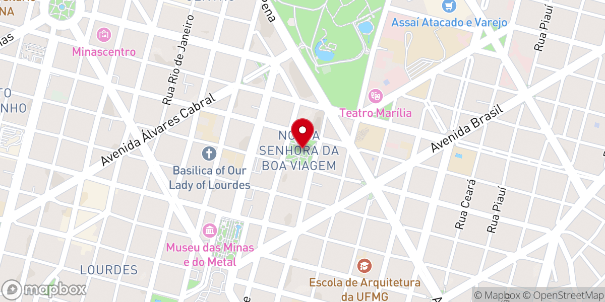 Map showing location of Igreja Nossa Senhora da Boa Viagem Marco Zero de Belo Horizonte