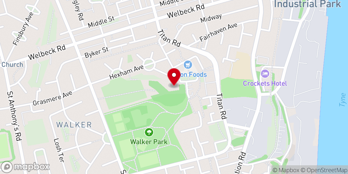Map showing location of Walker Parish Church