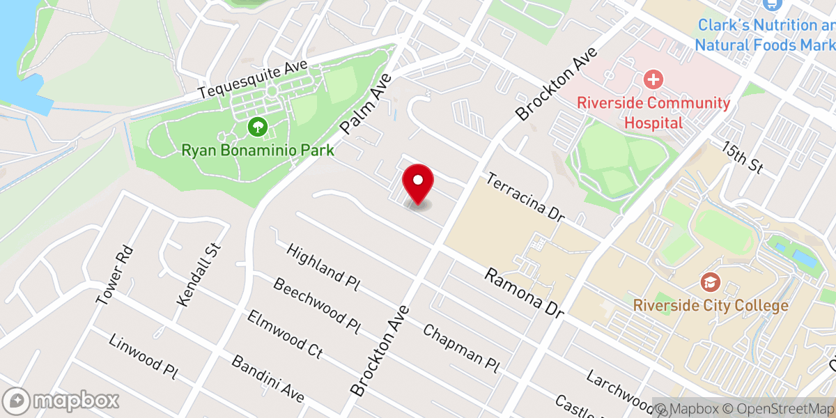 Map showing location of First United Methodist Church of Fontana
