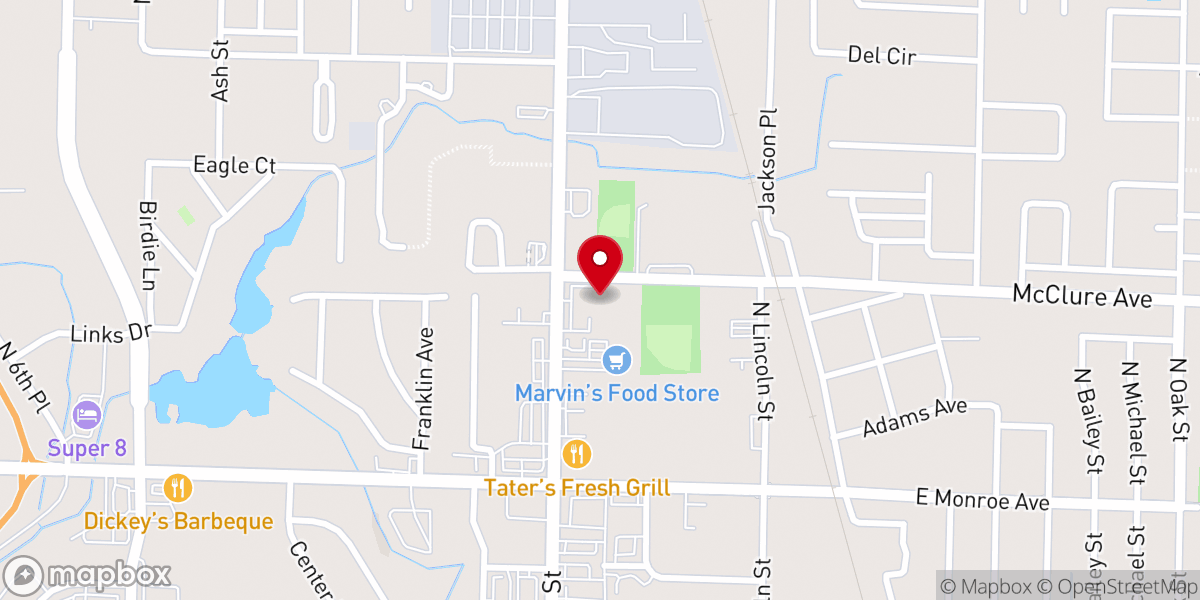 Map showing location of Calvary Church Lowell