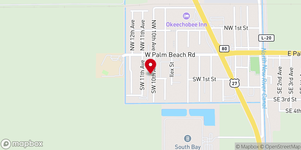 Map showing location of Mt Calvary First Baptist Church