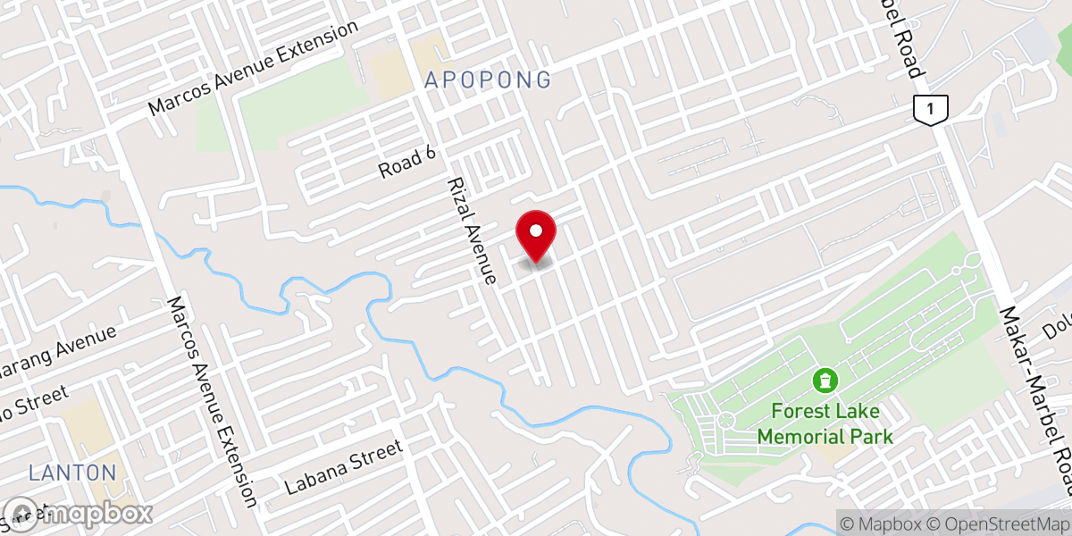 Map showing location of Bethel Baptist Church